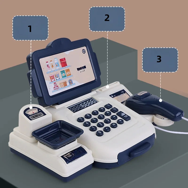 Toy 1set Interactive Kids Cash Register Machine with Working Scanner.