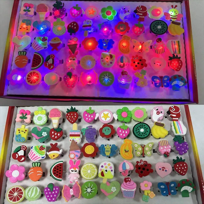 20/50pcs LED Cartoon Luminous Finger Rings.