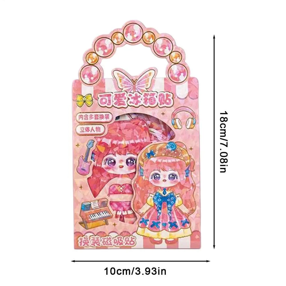 Magnetic Dress Up Doll Set Reusable Toy stand