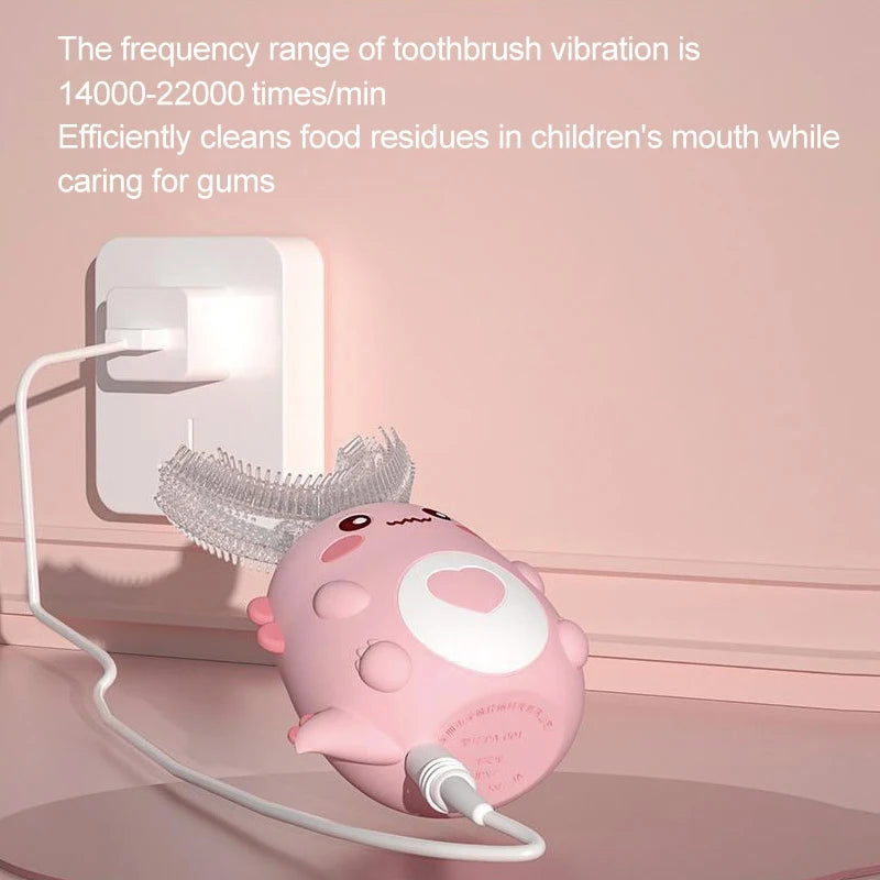 Children U-shaped Electric Toothbrush 360 Degrees.