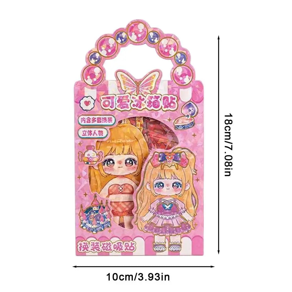 Magnetic Dress Up Doll Set Reusable Toy stand
