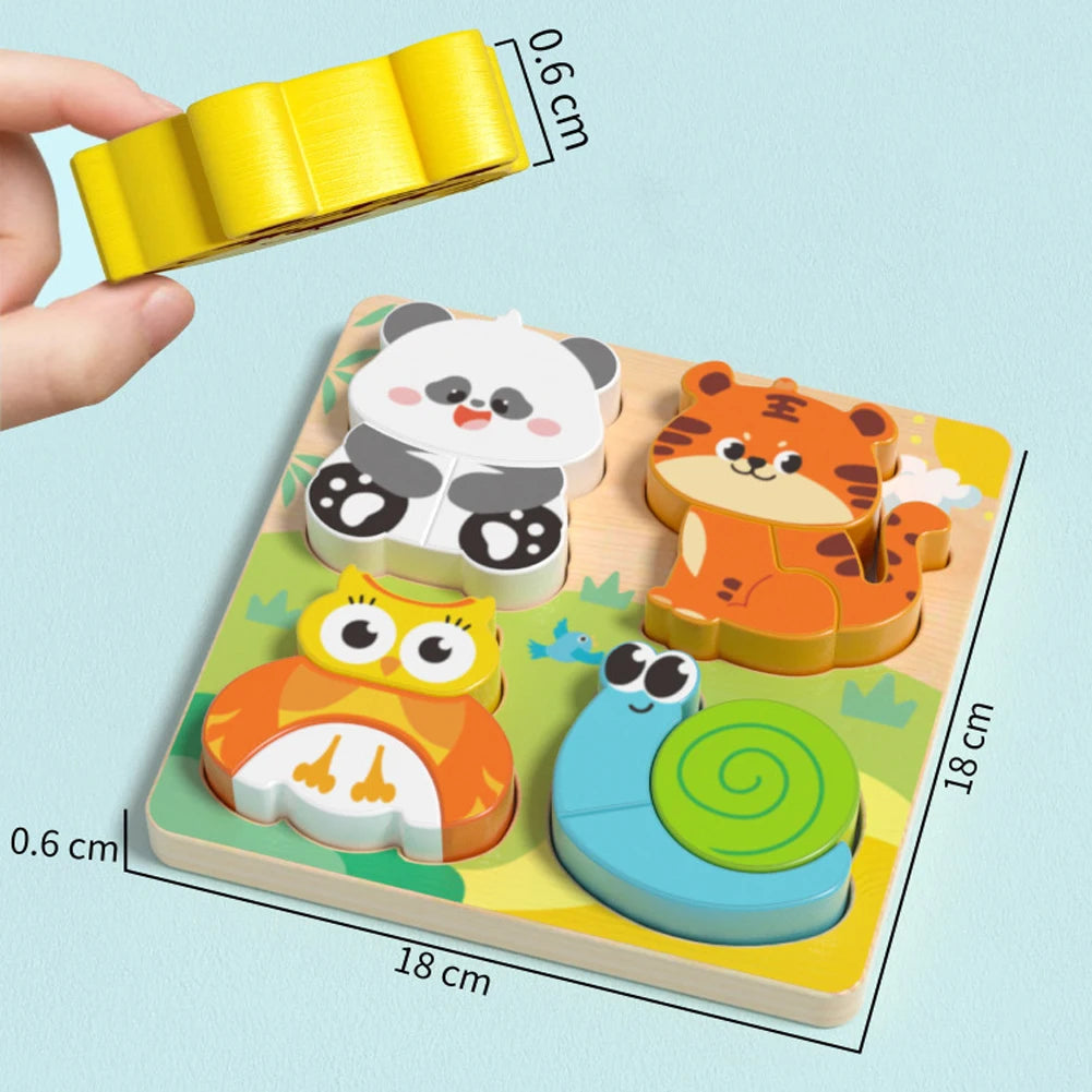4-in-1 Wooden Animal Puzzle Toy