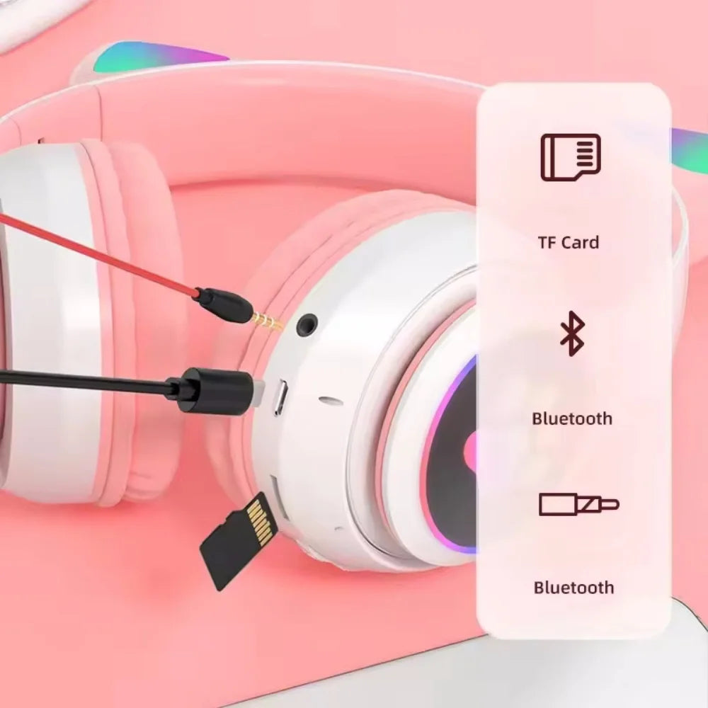 Cat Ear Wireless,Bluetooth Compatible Headset with LED