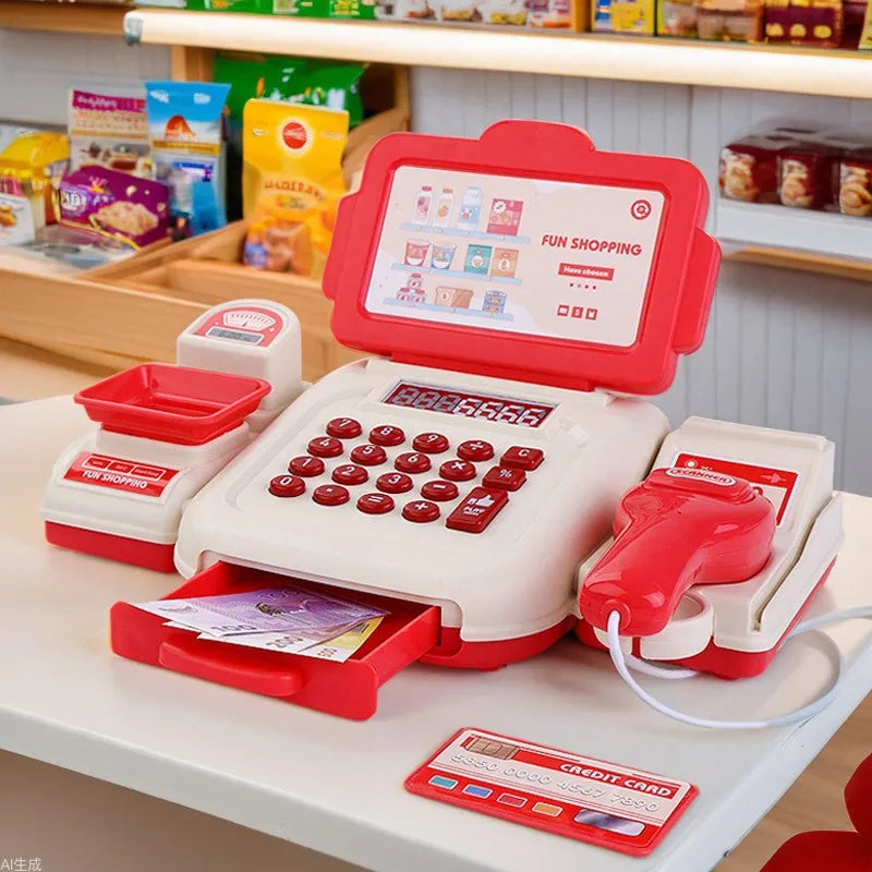 Toy 1set Interactive Kids Cash Register Machine with Working Scanner.