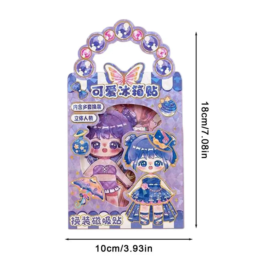 Magnetic Dress Up Doll Set Reusable Toy stand