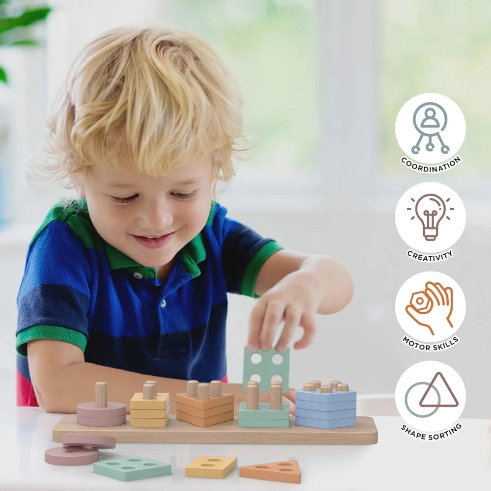 Montessori Wooden Sorting Toys For 18+ Months Old