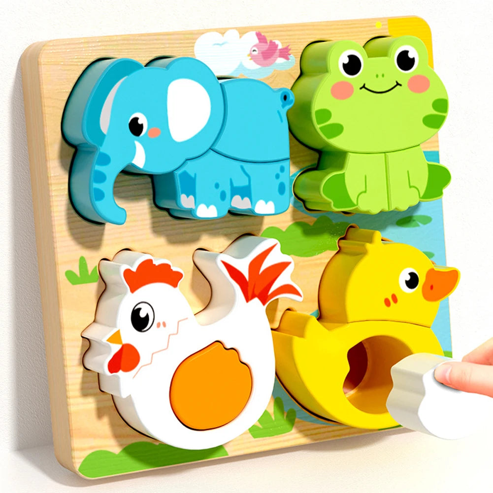 4-in-1 Wooden Animal Puzzle Toy
