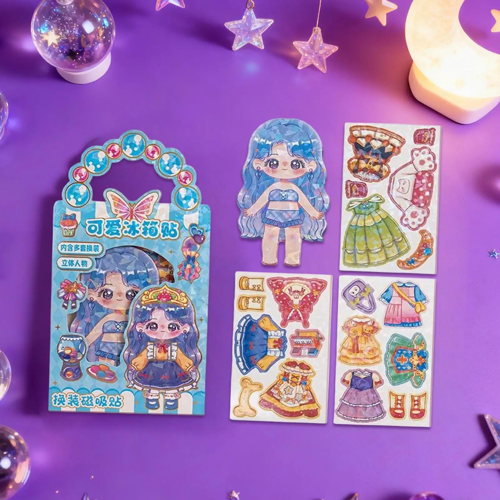Magnetic Dress Up Doll Set Reusable Toy stand