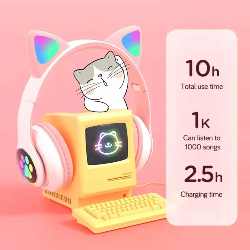 Cat Ear Wireless,Bluetooth Compatible Headset with LED