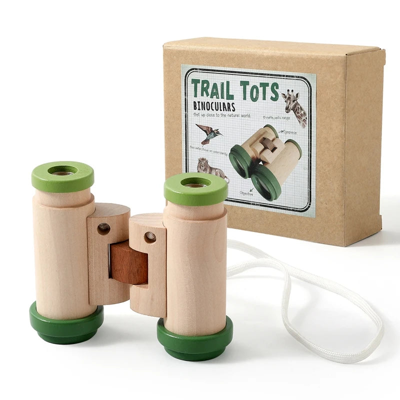 Kids Wooden Binoculars Toy, Made Of Natural Solid Wood