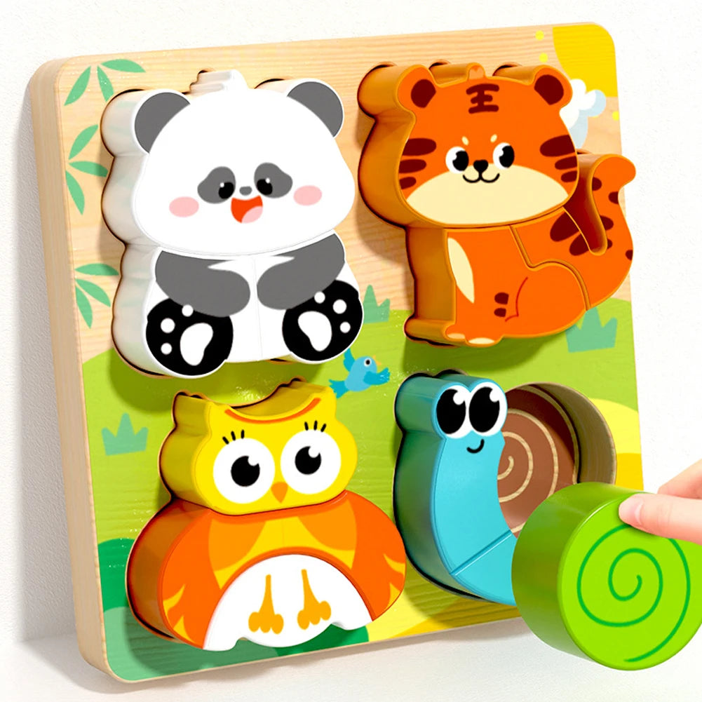 4-in-1 Wooden Animal Puzzle Toy