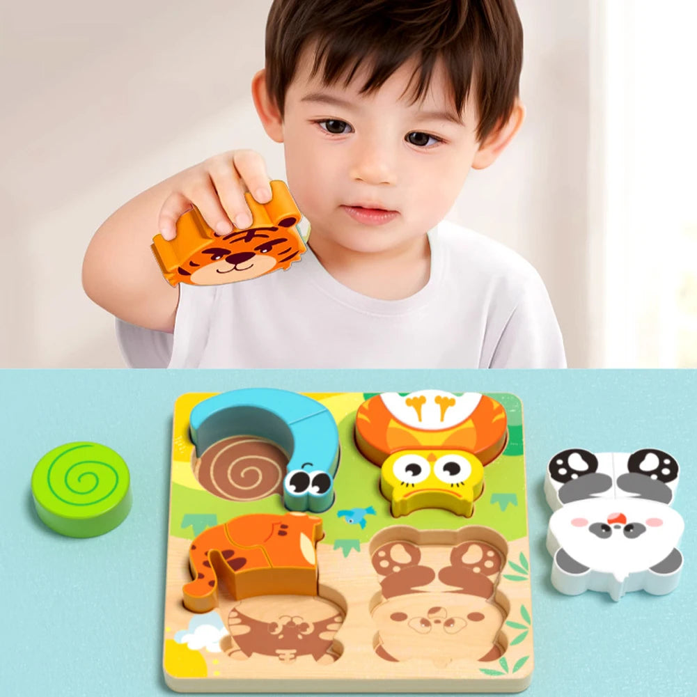 4-in-1 Wooden Animal Puzzle Toy