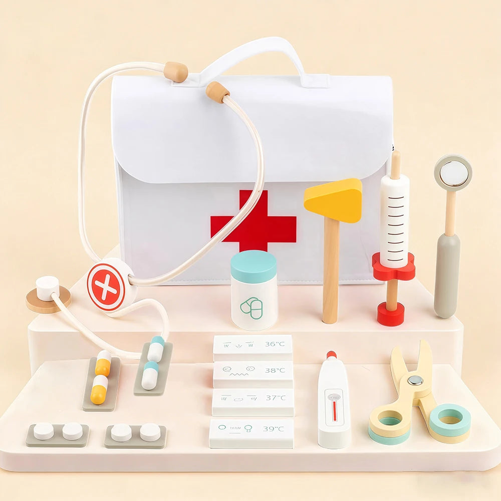 Wooden Doctor Playset Toy For Boys & Girls Ages 3+