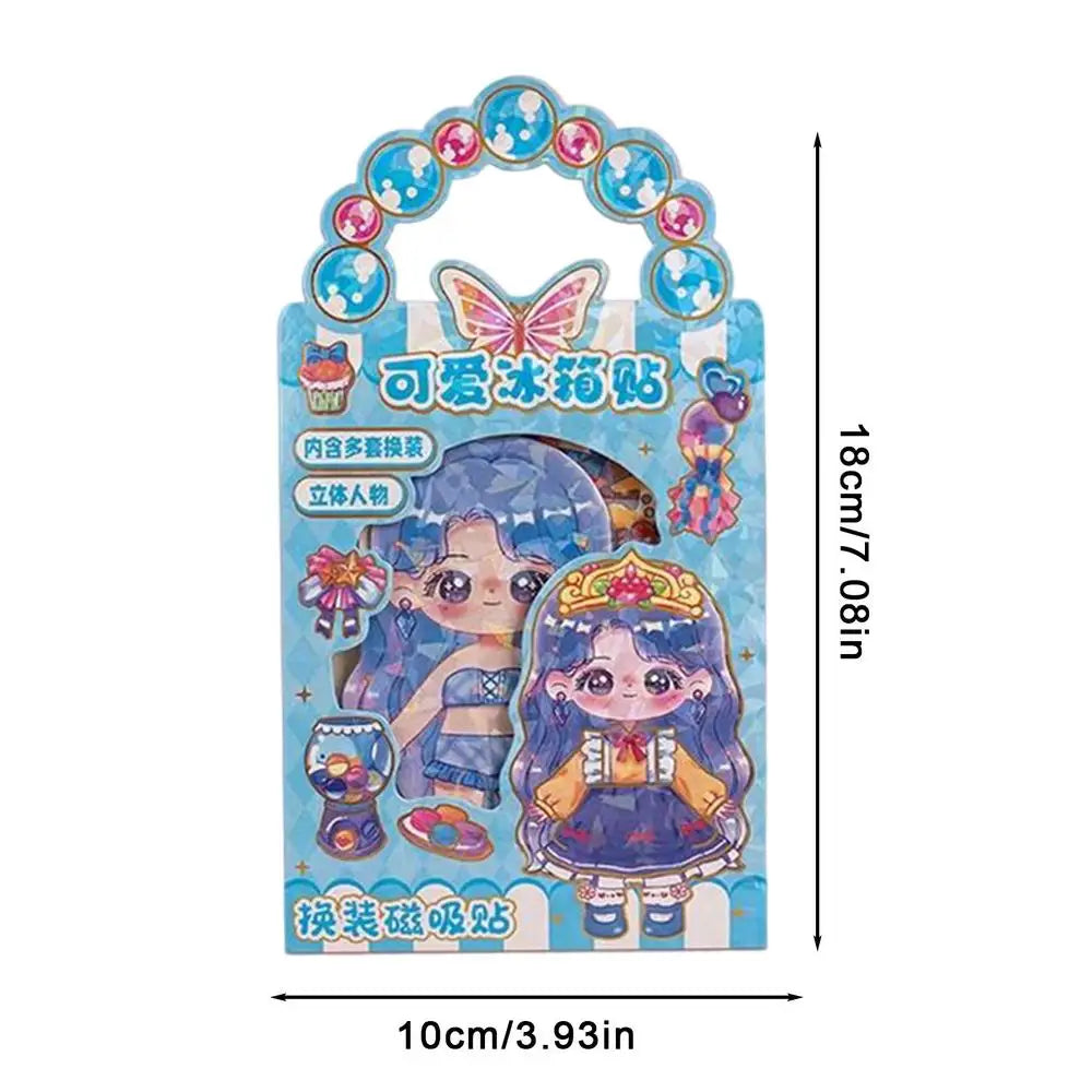 Magnetic Dress Up Doll Set Reusable Toy stand