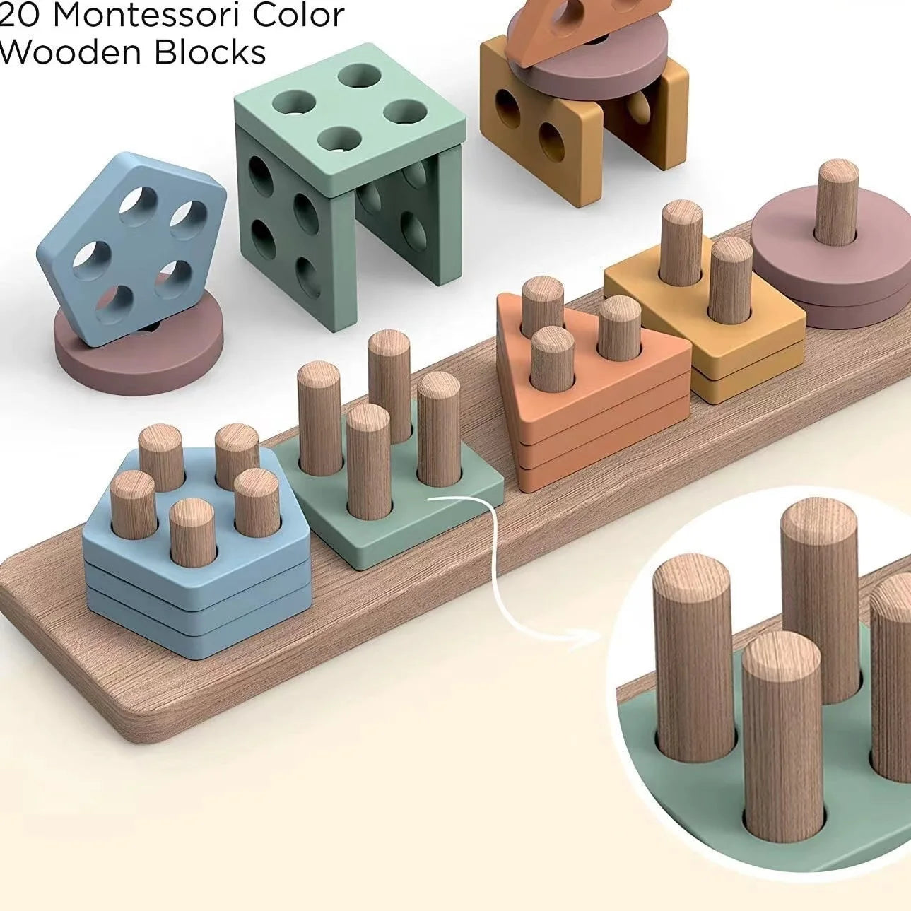 Montessori Wooden Sorting Toys For 18+ Months Old