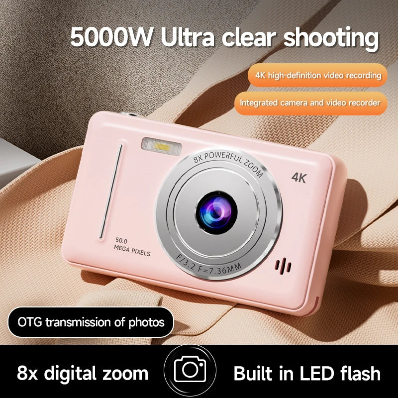 Xiaomi Retro 4K CCD Camera 50MP Auto Focus Dual Flash 8x Zoom Portable Student Vlog Camera.
