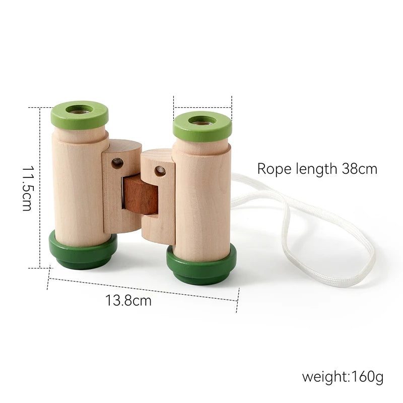 Kids Wooden Binoculars Toy, Made Of Natural Solid Wood