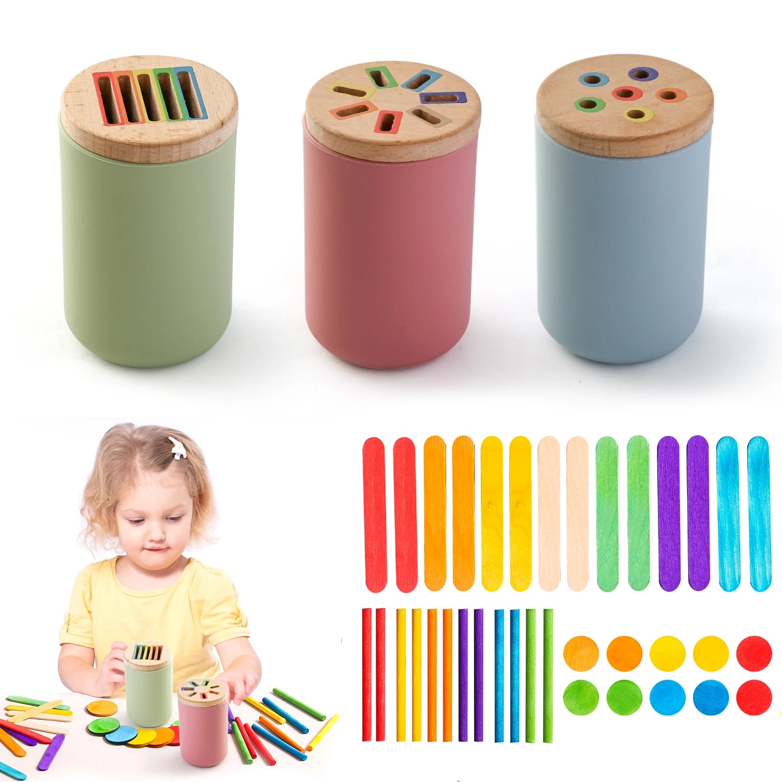Montessori Silicone Toys Color Sorting.