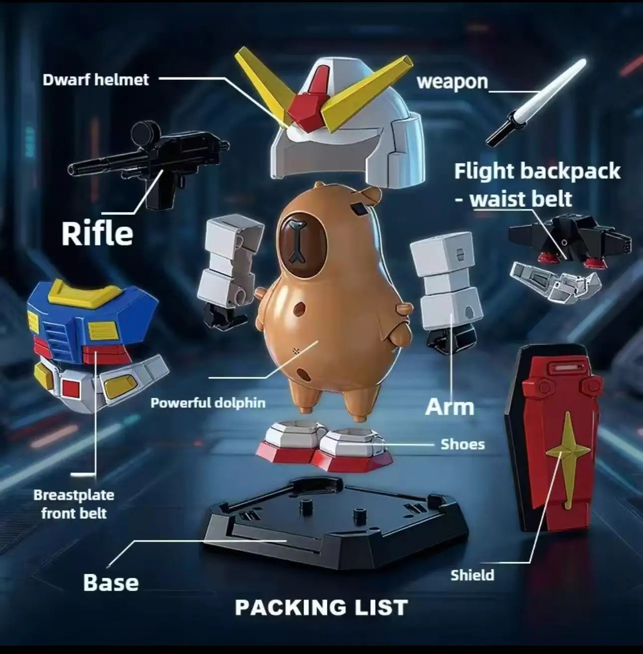 Creative Capybara Robot Mecha Kits Assembly Model figure.